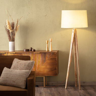 Image of Kumar Wooden Floor Lamp ILUZZIA