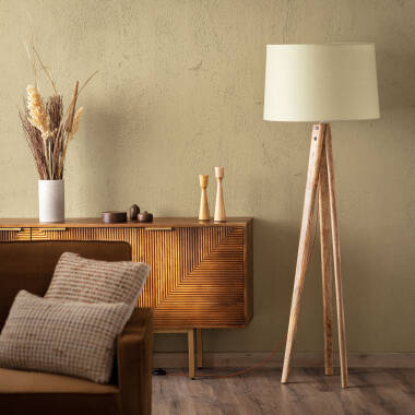 Image of Kumar Wooden Floor Lamp ILUZZIA