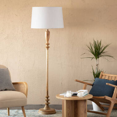 Image of Meena Wooden Floor Lamp ILUZZIA