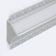 Afbeelding van Aluminium profiel met doorlopende deksel inbouw voor pleisterwerk/pladur met doorlopende deksel voor LED-strip tot 20 mm