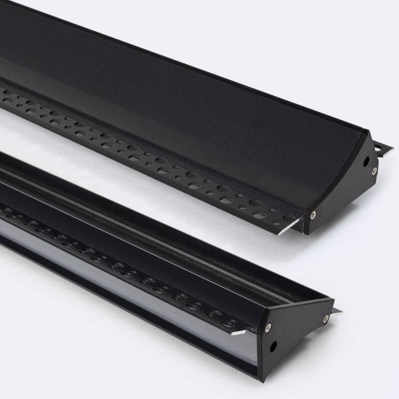 Bild von Aluminiumprofil Einbau für Gips/Stuckdecke für LED Streifen bin20mm mit durchgehender Abdeckung