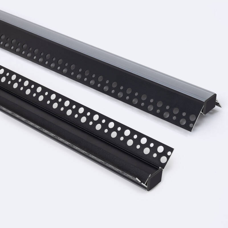 Bild von Aluminiumprofil Gipseinbau Ecke Arista für LED Streifen bis 15 mm mit durchgehender Abdeckung