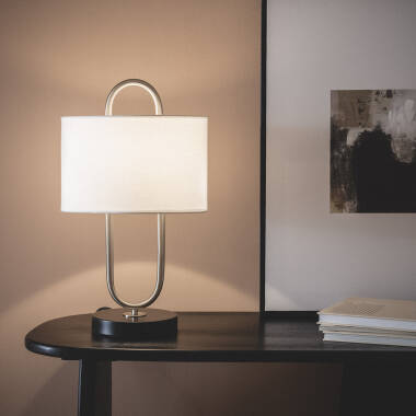 Tischlampe Metall und Stoff Duque