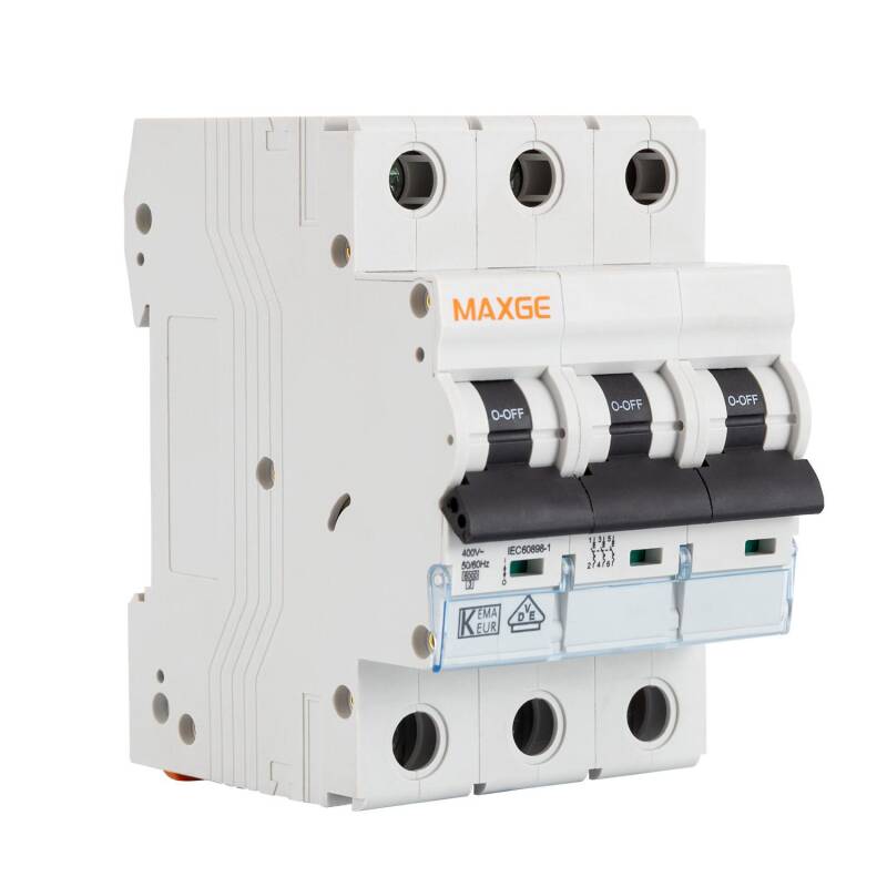 Image de Disjoncteur Résidentiel 3P-10A-6kA Courbe C MAXGE Alpha+ 