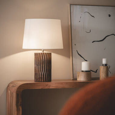 Tischlampe Holz Shruti ILUZZIA