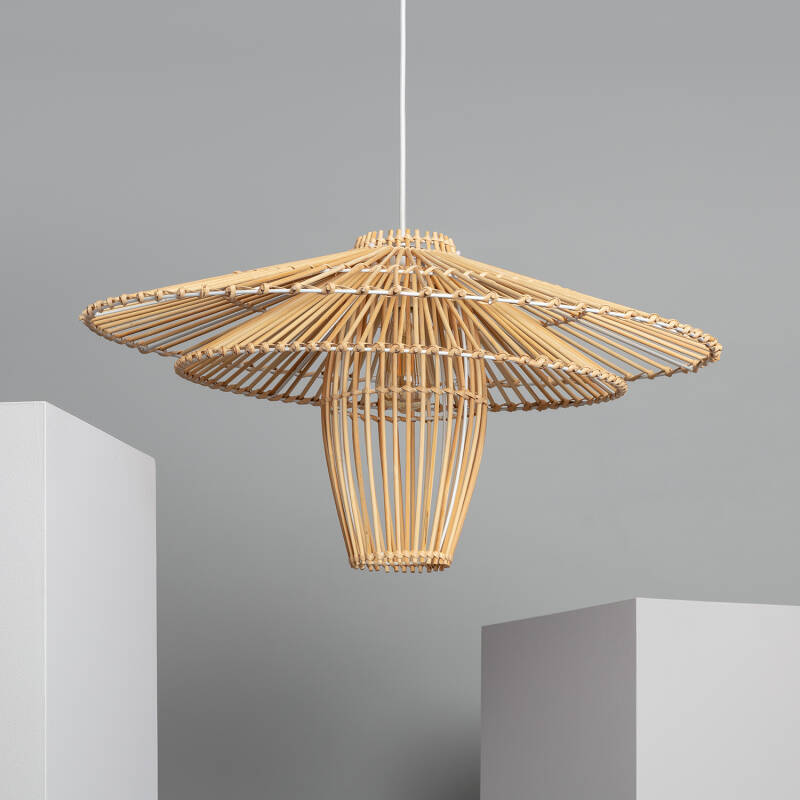 Plafondlamp Madura bamboe ø87x20cm naturel bruin L - Gratis bezorgd