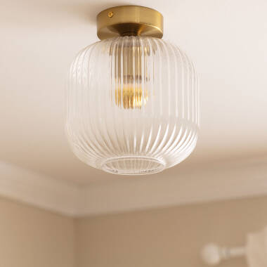 Anfora Metal and Glass Ceiling Lamp