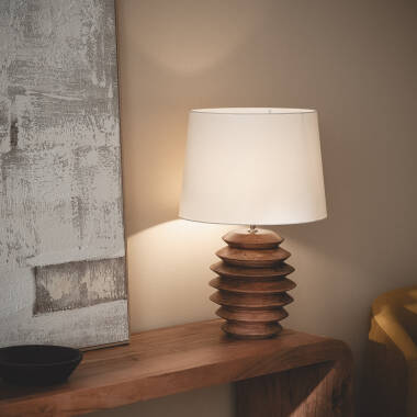 Lampa Stołowa z Drewna Vihaan ILUZZIA