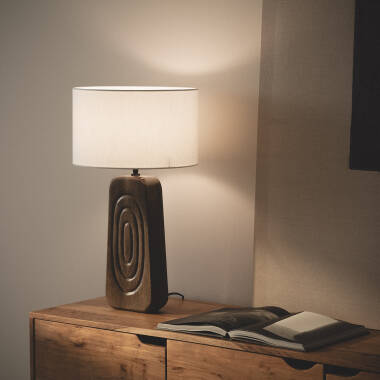 Tischlampe Holz Ishana ILUZZIA