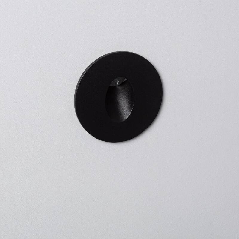 Bild von LED Wandleuchte Außen 3W Einbau Rund Schwarz Oval Adam