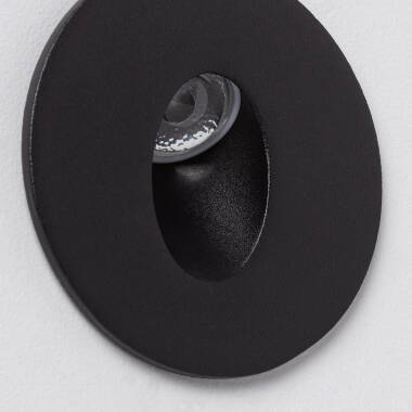 Bild von LED Wandleuchte Außen 3W Einbau Rund Schwarz Oval Adam