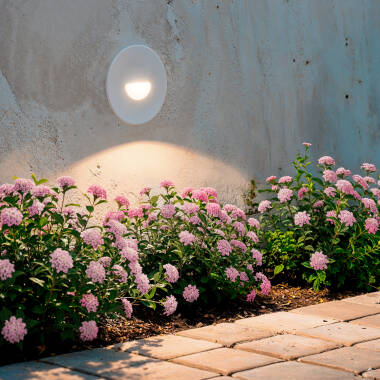 2W Guell Round Aluminium LED Wall Spotlight in White IP65