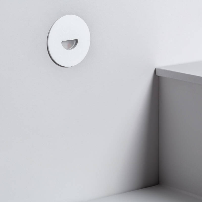 Image of 2W Guell Round Aluminium LED Wall Spotlight in White IP65