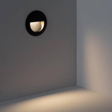 Olite 3W Black Round Aluminium Outdoor Step Light