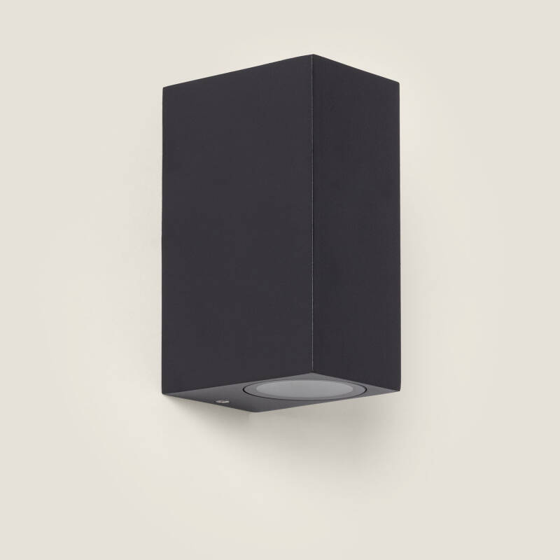 Immagine di Applique da Parete per Esterni in Alluminio Illuminazione Doppia Luce Nero 