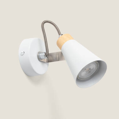 Lampe Murale Orientable Métal et Bois Mara 1 Spot