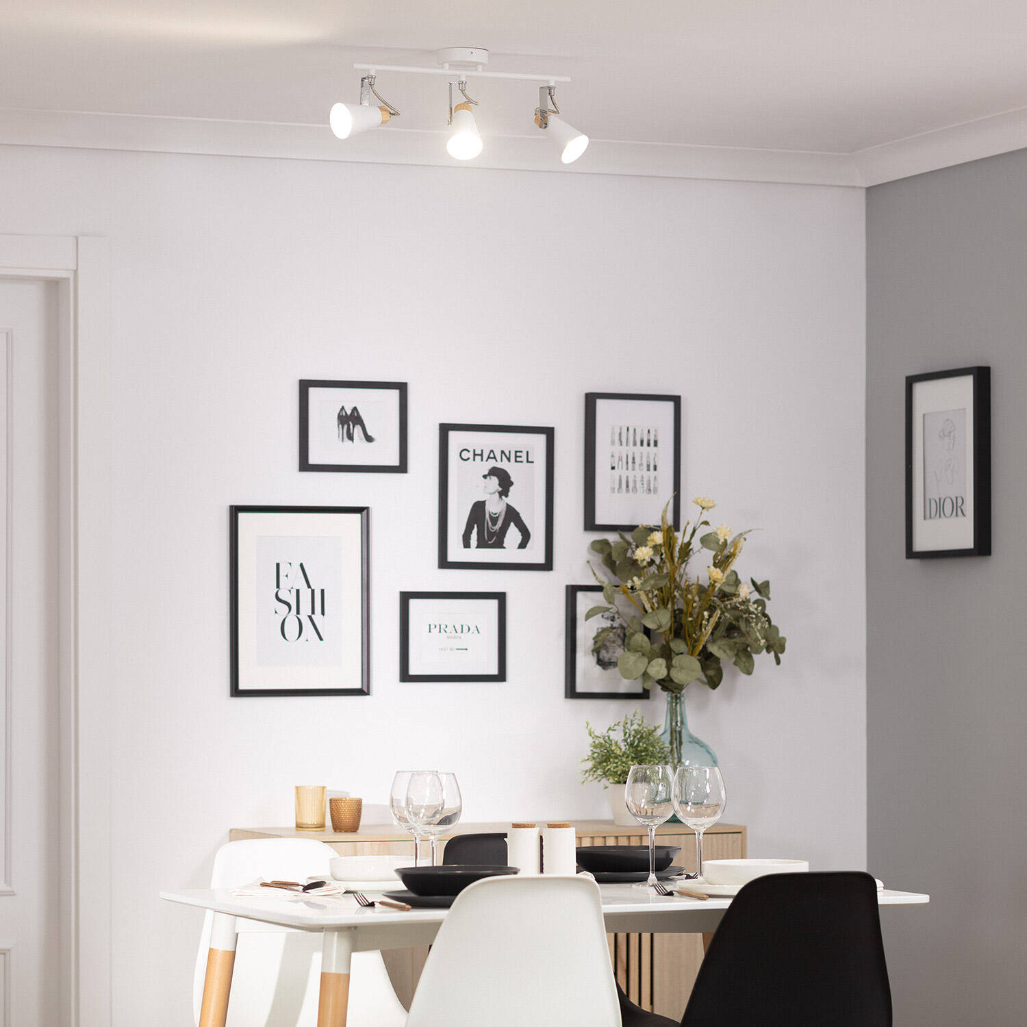 Lampa Sufitowa Nastawna Matalowo-drewniana 3 Reflektory Mara - widok 2