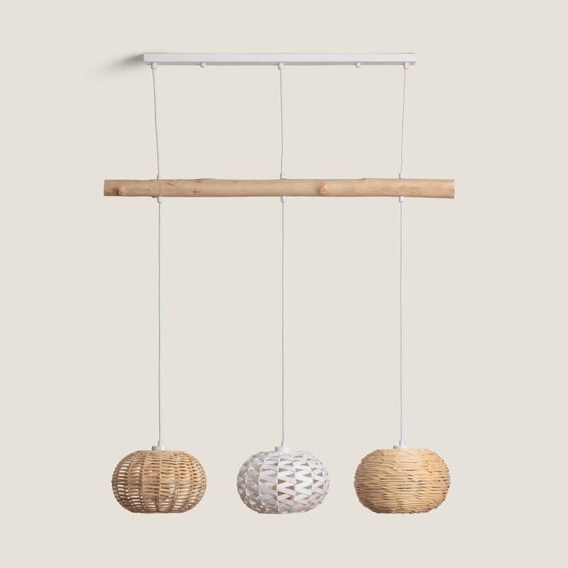 Bild von Pendelleuchte aus Rattan und Holz Linfen