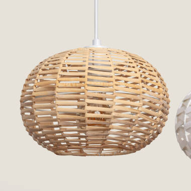 Bild von Pendelleuchte aus Rattan und Holz Linfen