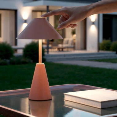 LED Tischlampe Tragbar für Außen Metall mit Batterie USB wiederaufladbar Chamle