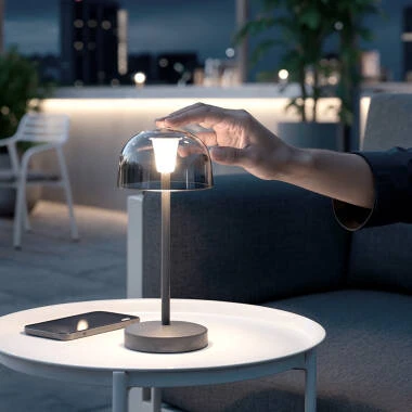 Lendora Smoke Portable Outdoor LED Table Lamp with Rechargeable Battery