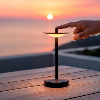 Lampa Stołowa LED Przenośna na Zewnątrz Metal z Akumulatorem Estepona