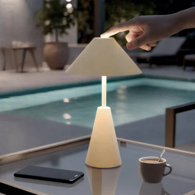 LED Tischlampe Tragbar für Außen Metall mit Batterie USB wiederaufladbar Chamle