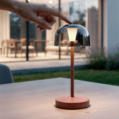 Tafellamp LED Draagbaar Metaal met Oplaadbare USB-batterij Lendora Smoke