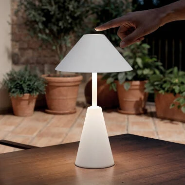 LED Tischlampe Tragbar für Außen Metall mit Batterie USB wiederaufladbar Chamle