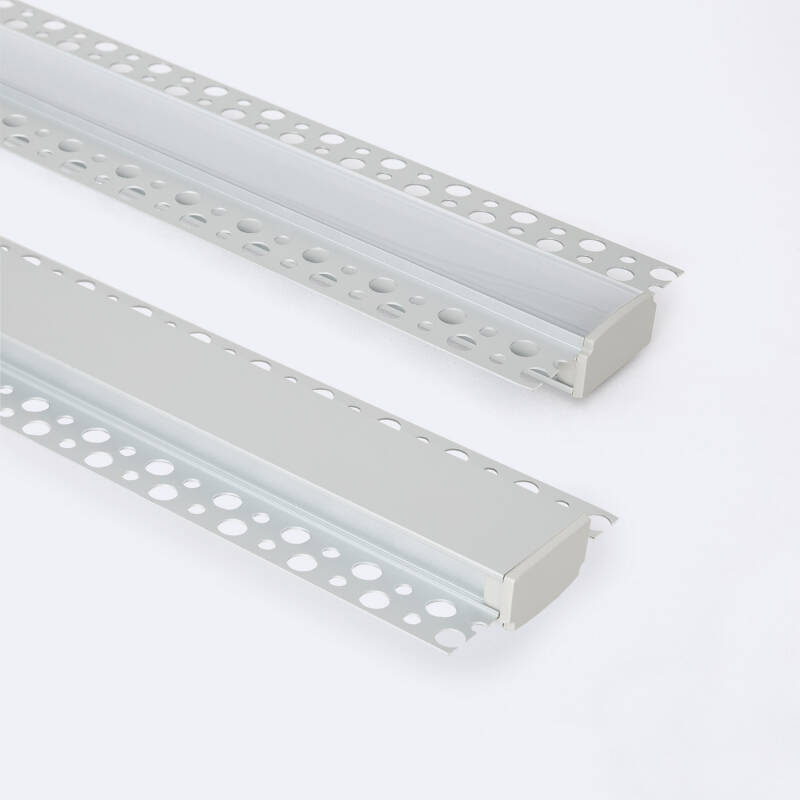 Bild von Aluminiumprofil Gipseinbau für LED Streifen bis 20mm mit durchgehender Abdeckung