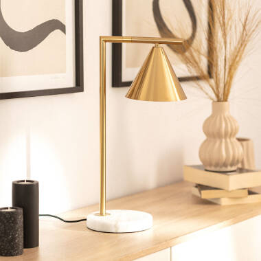 Image de Lampe à Poser Marbre et Métal Tinos 