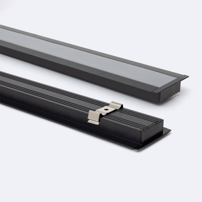 Bild von Aluminiumprofil Einbau für LED Streifen bis 31 mm mit durchgehender Abdeckung