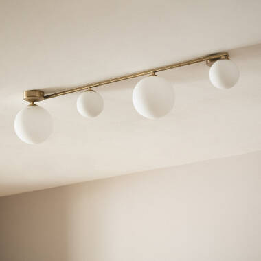 Moonlight Bras Metal & Glass 4 Spotlight Ceiling Lamp