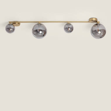 Bild von Deckenleuchte aus Metall und Glas Moonlight Brass 4 Spots