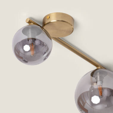 Bild von Deckenleuchte aus Metall und Glas Moonlight Brass 4 Spots