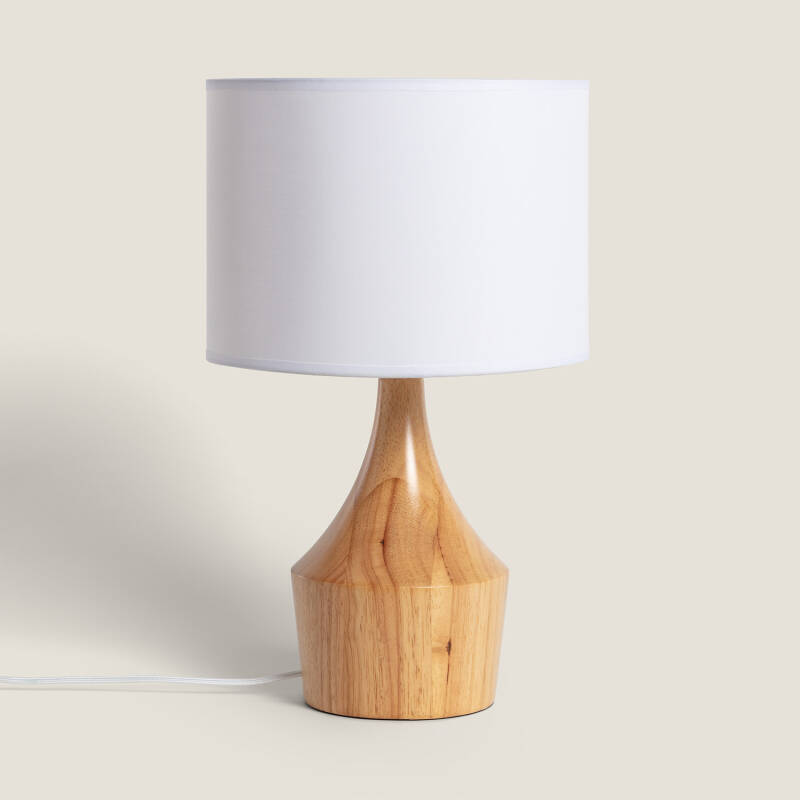Bild von Tischlampe aus Holz Dabai