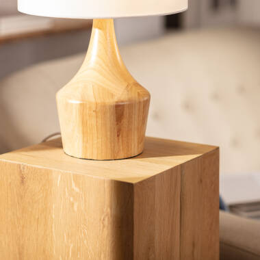 Bild von Tischlampe aus Holz Dabai