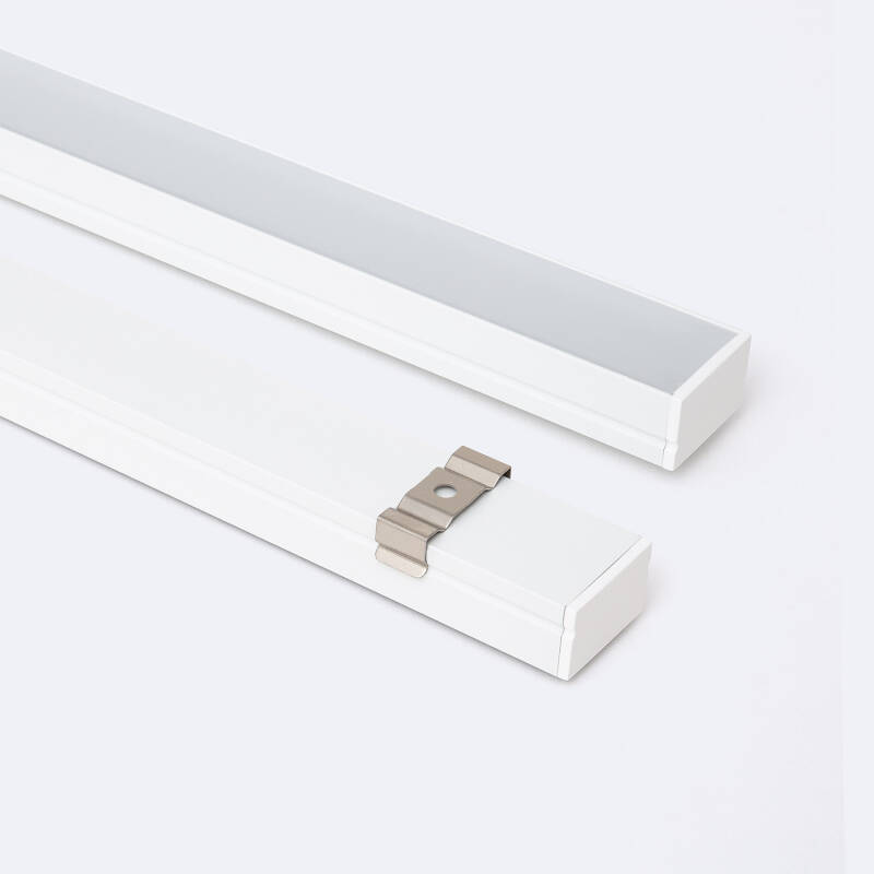 Bild von Aluminiumprofil Aufbau für LED Streifen bis 20 mm mit durchgehender Abdeckung