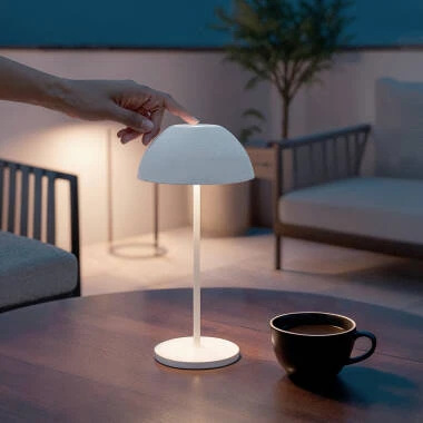 Lampe à Poser Portable LED 2W avec Batterie Rechargeable USB Métal Mugla