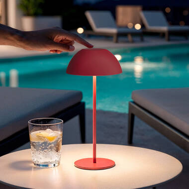 LED Tischlampe Tragbar Außen mit Batterie USB wiederaufladbar Metall Mugla