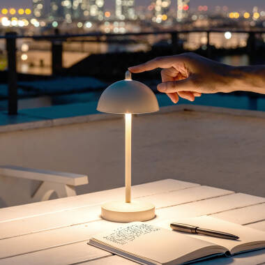 Afbeelding van Tafellamp LED Draagbaar Metaal met Oplaadbare USB-batterij Pirinoa