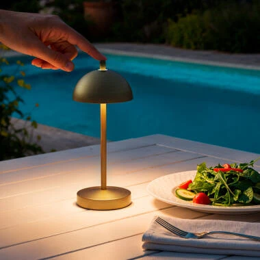Lampe à Poser LED Portable Extérieure Métal avec Batterie Rechargeable Pirinoa