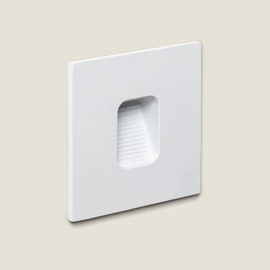 Balise Murale Extérieure LED 2W Encastrable Aluminium Carrée Blanche Olite