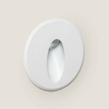 Segnapasso da Esterno LED 3W da Incasso a Parete Circolare Bianco Ovale Olite