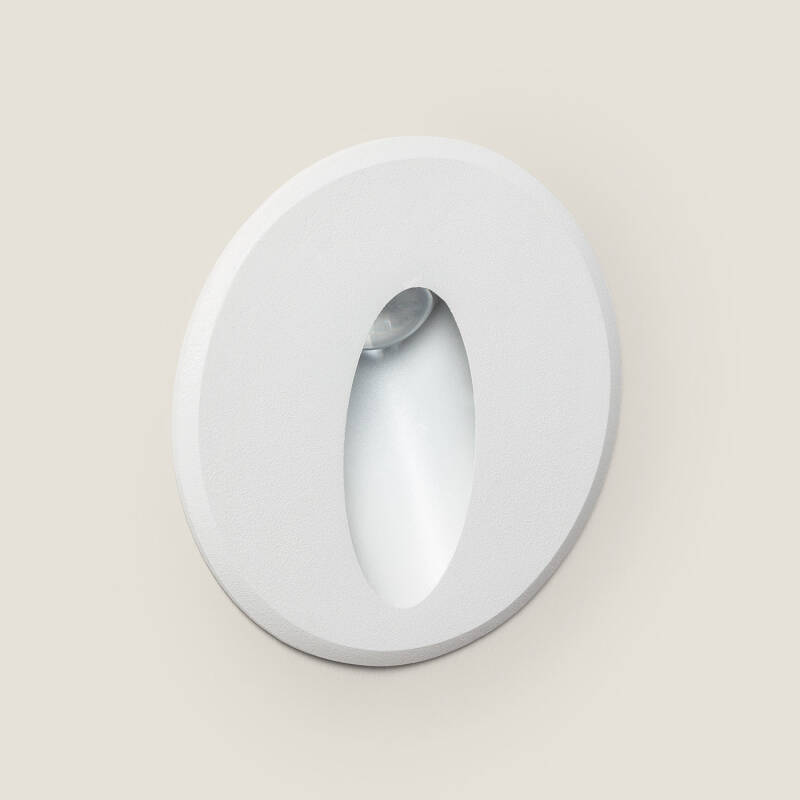 Image of 3W Olite Round Oval Aluminium Outdoor Step Light in White