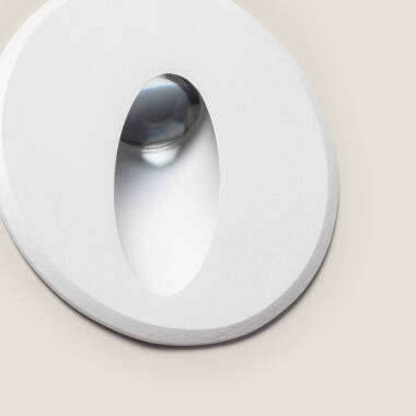 Image of 3W Olite Round Oval Aluminium Outdoor Step Light in White