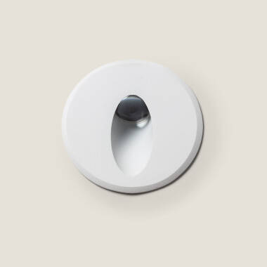 Image of 3W Olite Round Oval Aluminium Outdoor Step Light in White