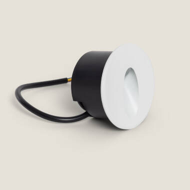 Image of 3W Olite Round Oval Aluminium Outdoor Step Light in White