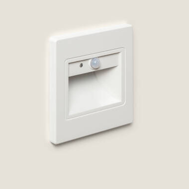 1.5W Bark Recessed Wall LED Spotlight with PIR and Twilight Sensor in White