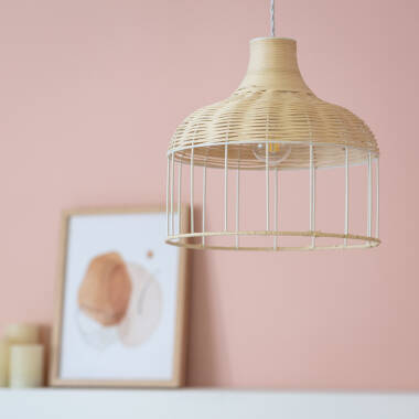 Závěsné Svítidlo z Ratanu a Kovu Sliema